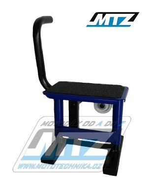 Stojnek MX (stojan pod motocykl) s kovovou deskou a protiskluzovou gumou pro dtsk motocykly - modr
