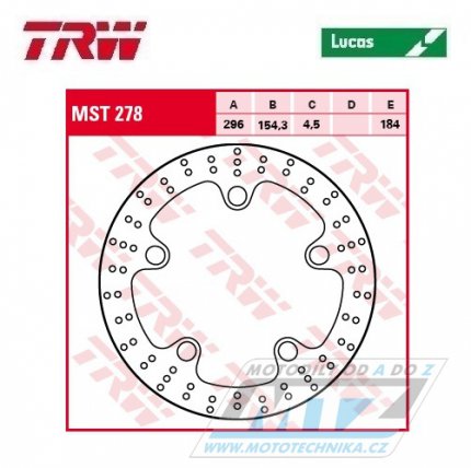 Kotou brzdov TRW MST278 (296/154/5D) - Honda CB1100 / 13-17